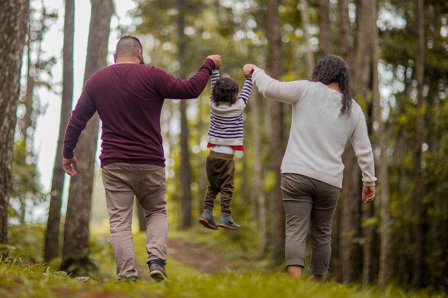 ilustrasi keluarga traveling ke hutan (pexels.com/)