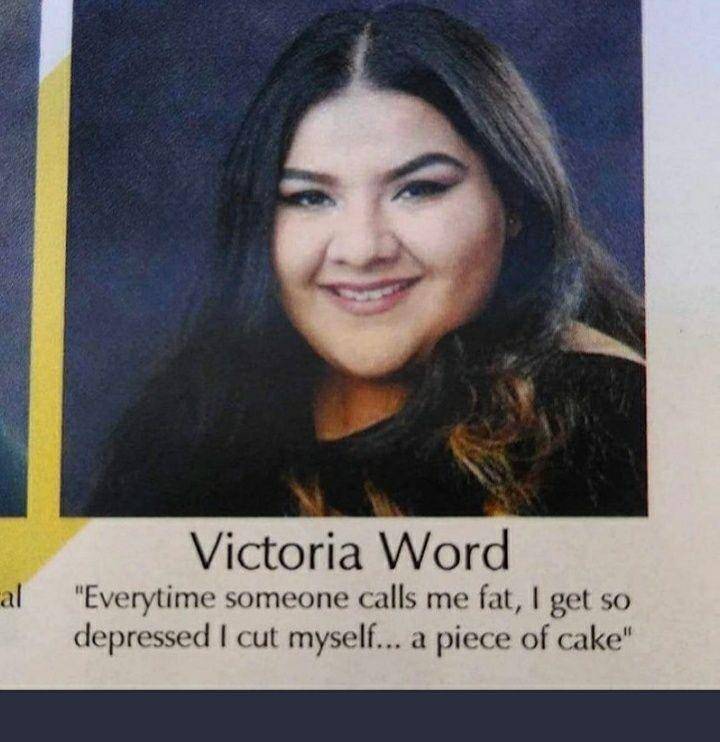 kata-kata 'savage' di buku tahunan (twitter.com/yearbookmeme)