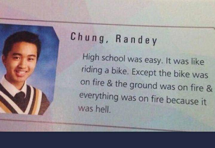 kata-kata 'savage' di buku tahunan (twitter.com/yearbookmeme)