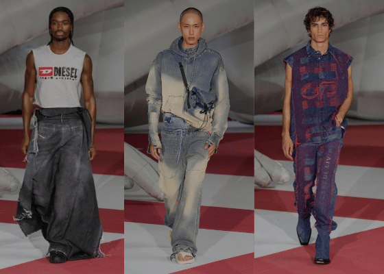 9 Look Nuansa Denim dari Diesel di Milan Fashion Week SS23, Edgy Abis!