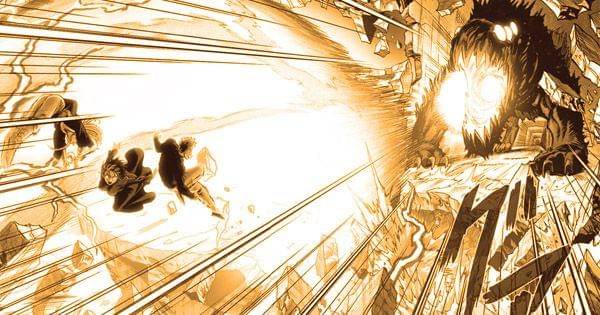 Rover menyerang Bang, Bomb dan Fubuki ( Dok.Weekly Young Jump / One Punch Man )