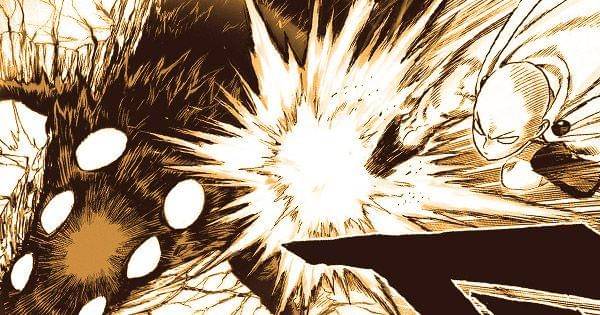 Saitama memukul Rover ( Dok.Weekly Young Jump / One Punch Man )