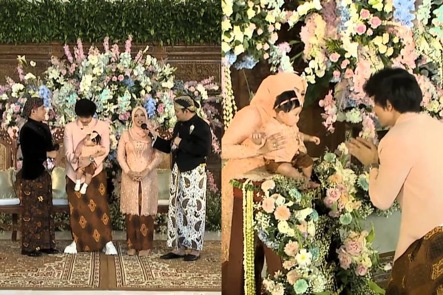 Prosesi Tedak Siten Ameena, putri dari Aurel Hermansyah dan Atta Halilintar. 25 September 2022. (YouTube/AH)