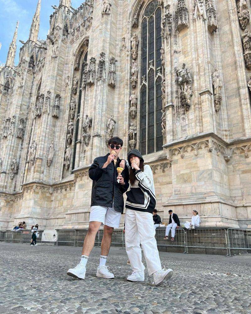 potret kebersamaan Baifern dan Nine Naphat di Italy(instagram.com/baifernbah)