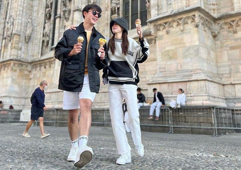 10 Potret Kebersamaan Baifern dan Nine Naphat di Italia, Mesra Banget!