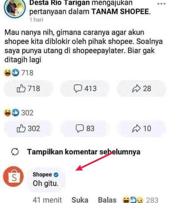 status FB kocak meminta informasi (instagram.com/dibikinngakakaja)