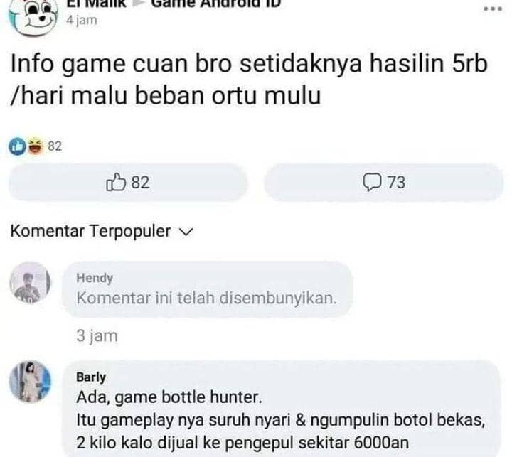 status FB kocak meminta informasi (instagram.com/wkwkland_real)