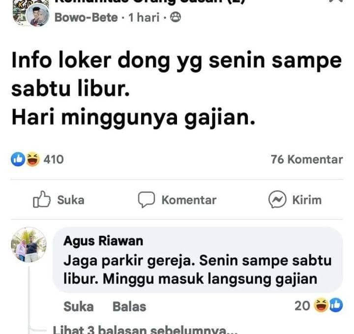 status FB kocak meminta informasi (instagram.com/rakyat_plus_62)