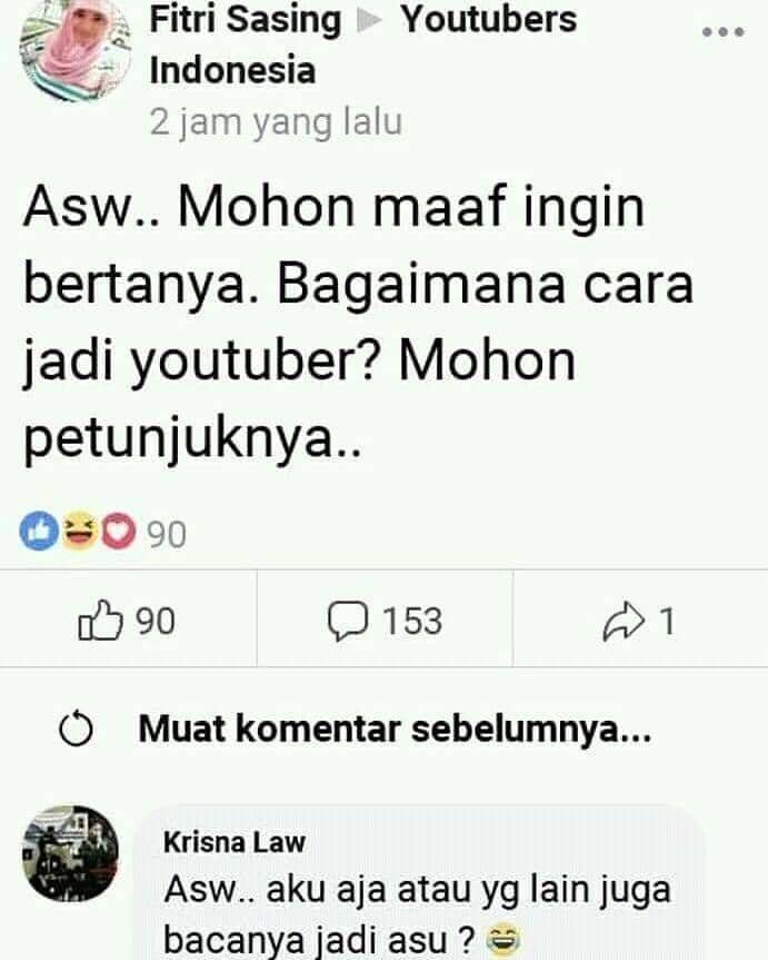 status FB kocak meminta informasi (instagram.com/yukngakak)