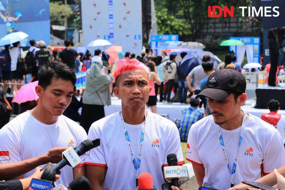 Wawancara atlet wall climbing pada gelaran Climbing World Cup seri Jakarta. (IDN Times/Tata Firza)