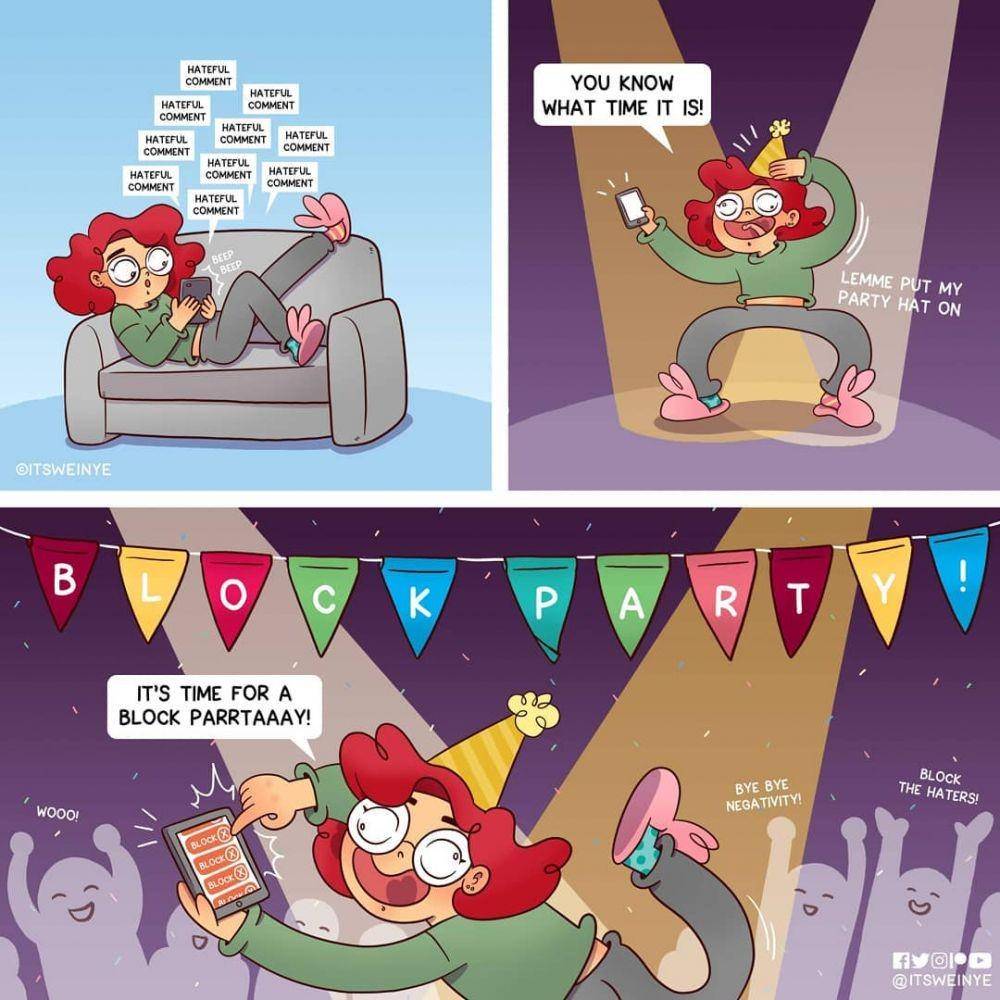 Ilustrasi cewek insecure. (instagram.com/itsweinye)