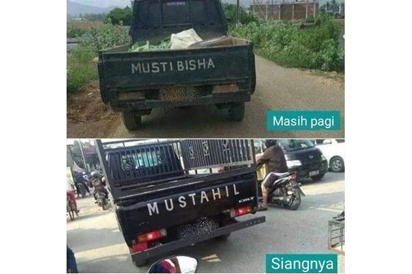 10 Tulisan Lucu di Belakang Mobil Pickup, Dijamin Bikin Nyengir