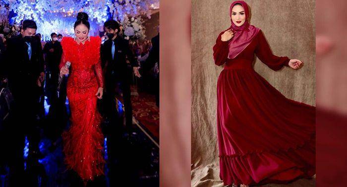 potret Krisdayanti kenakan dress merah (instagram.com/krisdayantilemos)
