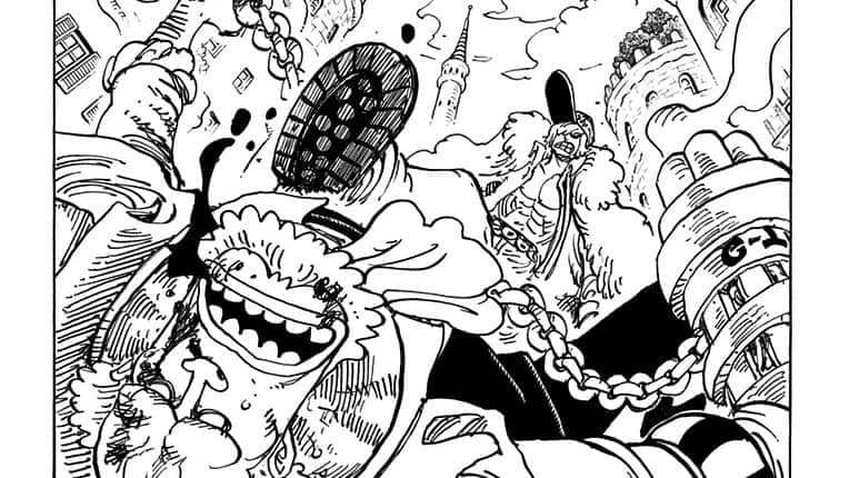 Prince Grus menghajar Gotti. (Dok. Shueisha/One Piece)