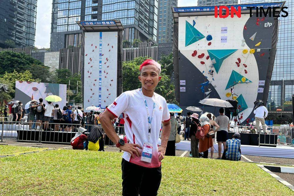 Peraih medali emas Piala Dunia Panjat Tebing 2022 seri Jakarta, Aspar Jaelolo (IDN Times/Margith Juita Damanik)