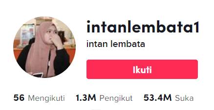 Jumlah pengikut Intan Lembata di TikTok. (tiktok.com/@intanlembata1)