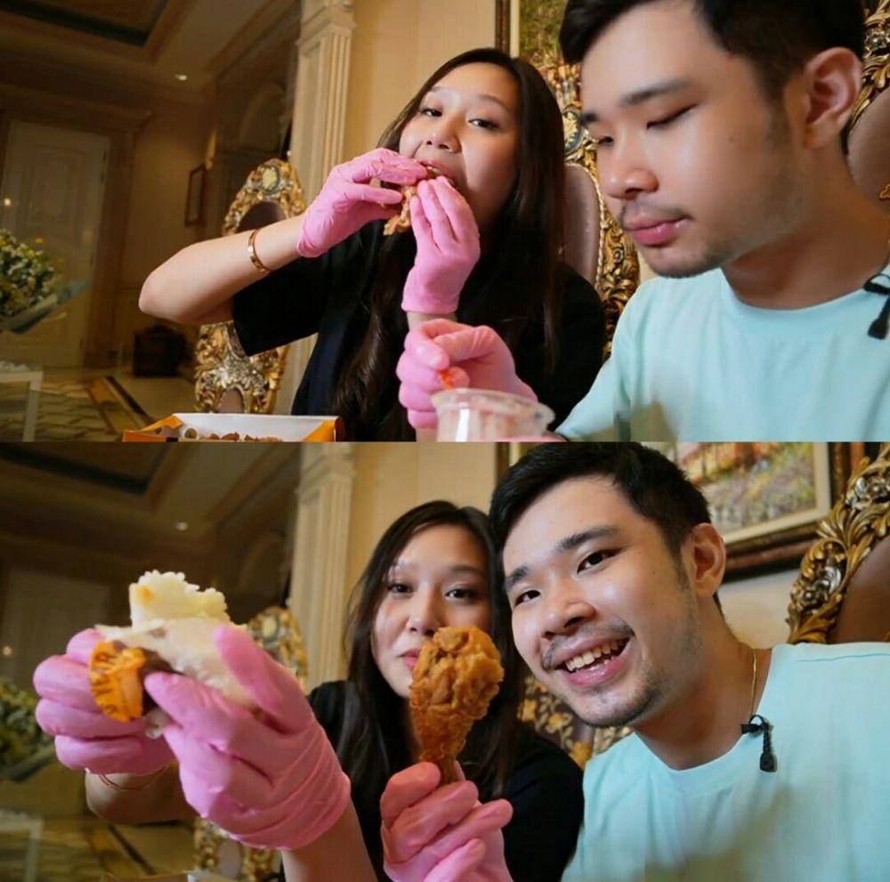 Jess No Limit dan Sisca Kohl drive-thru diatur kasir. (youtube.com/Jess No Limit)
