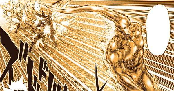 Mode Platinum Sperm berhasil menghajar Garou dan Flashy Flash ( tonarinoyj.jp/One Punch-Man )