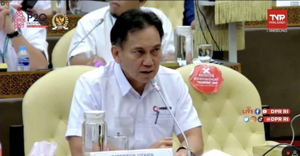 Direktur Utama PT Aneka Tambang (ANTAM), Nico Kanter. (dok. YouTube Komisi IV DPR RI)