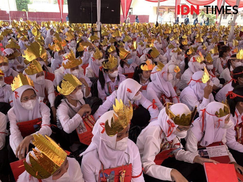Mahasiswa baru 2022 di Universitas Lampung. (IDN Times/Rohmah Mustaurida).