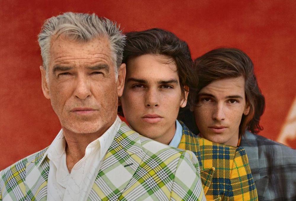 9 Pemotretan Pierce Brosnan dan Kedua Putranya di GQ Magazine, Kompak!