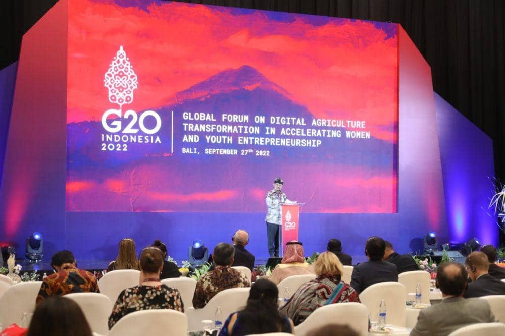 Menteri Pertanian RI Syahrul Yasin Limpo (SYL) di kegiatan Global Forum Agriculture Ministers Meeting (AMM) G20 Indonesia (Dok. Kementan)