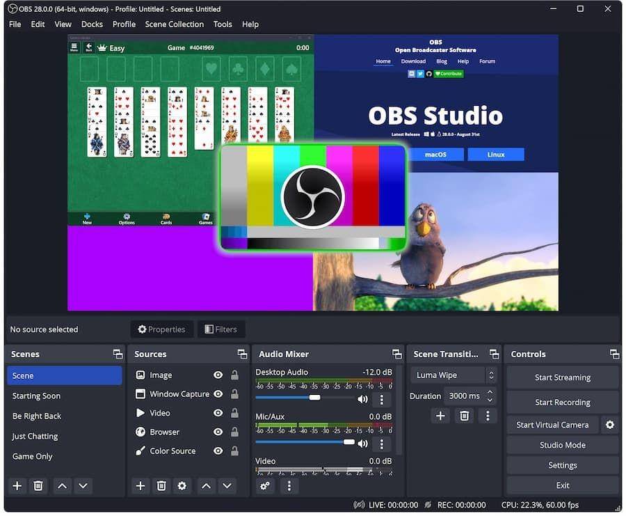 ilustrasi aplikasi OBS (obsproject.com)