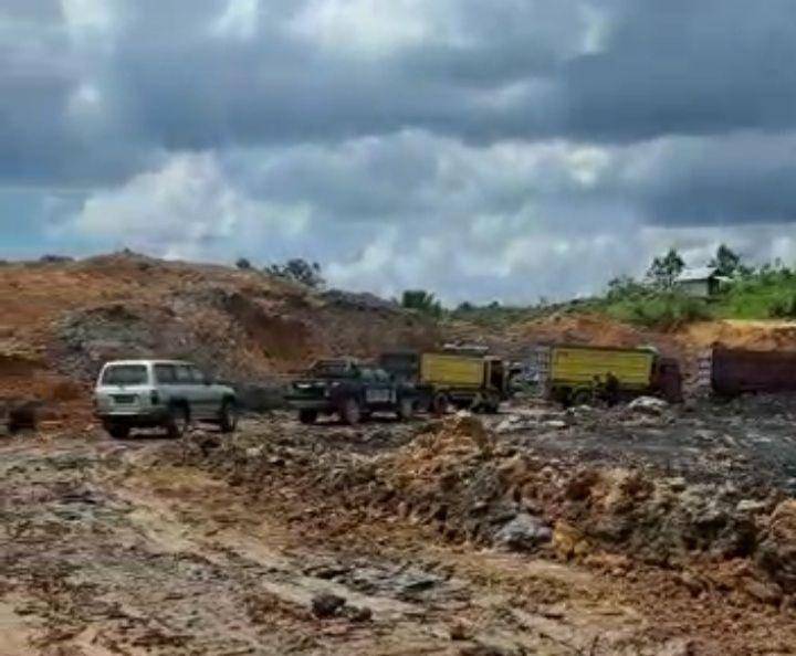 Kondisi kawasan konservasi orang utan BOSF yang terdapat tambang ilegal (dok. Istimewa)