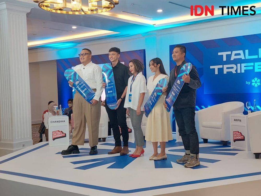 Nadin Amizah di Indonesia Millennials and Gen Z Summit, di The Tribrata, Jakarta Selatan, pada Kamis (29/9/2022)