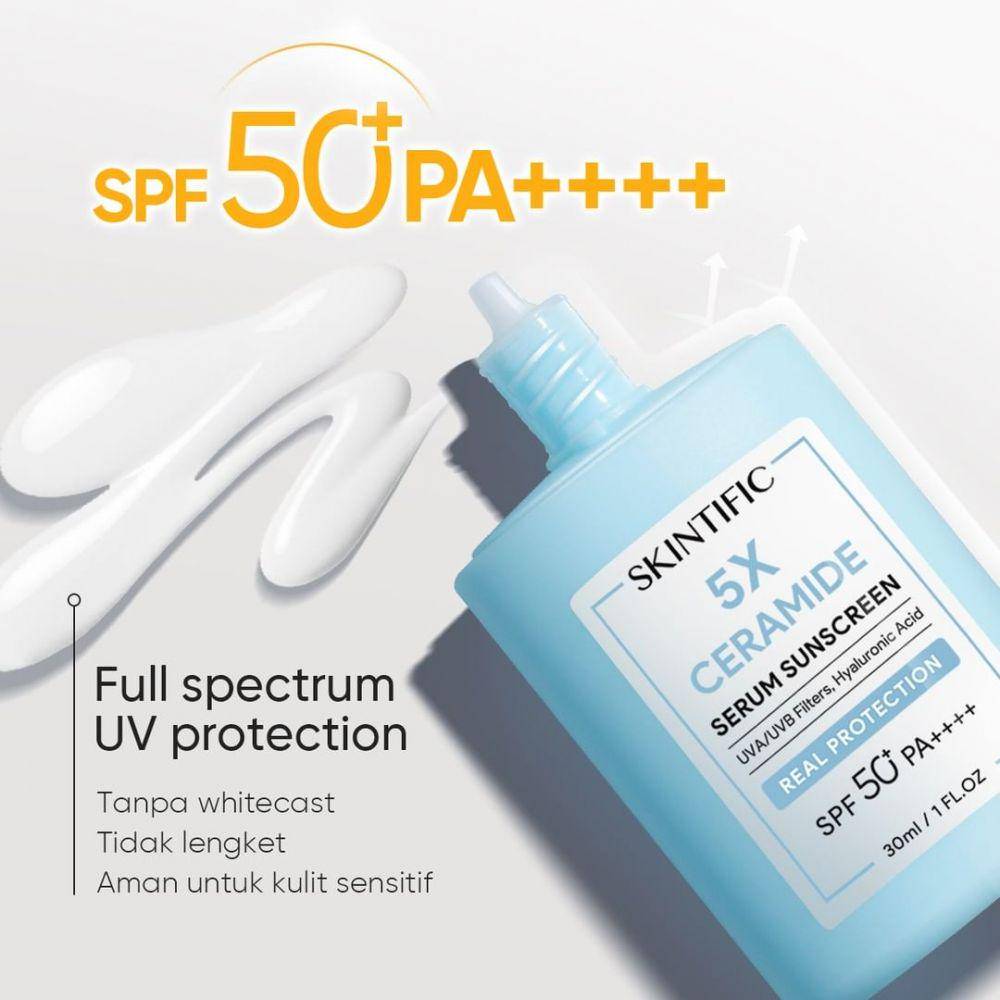 Skintific Sunscreen 5X Ceramide Serum SPF 50+ PA++++ (instagram.com/skintificid)