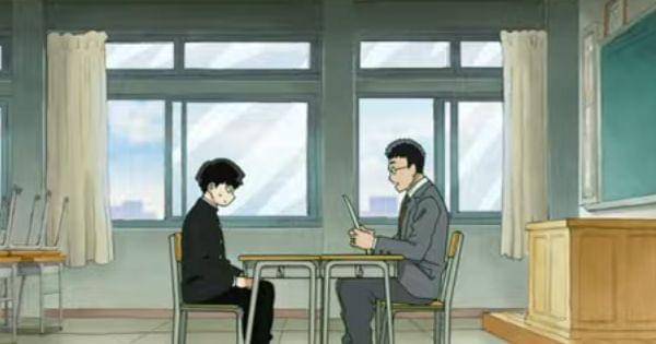 Guru menasehati Shigeo untuk segara menemukan tujuan masa depannya (  Dok. Warner Bros. Japan Anime / Mob Psycho 100 III )