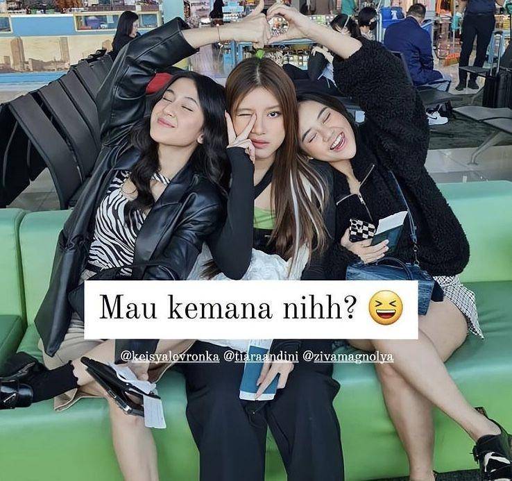 Tiara, Keisya dan Ziva waktu ke Singapura buat kerja bareng (instagram.com/zivamagnolia)