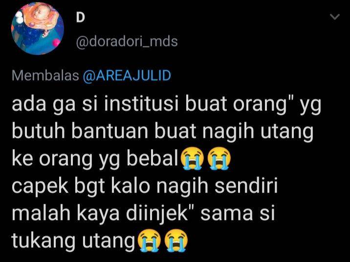 nagih utang (twitter.com/@doradori_mds)