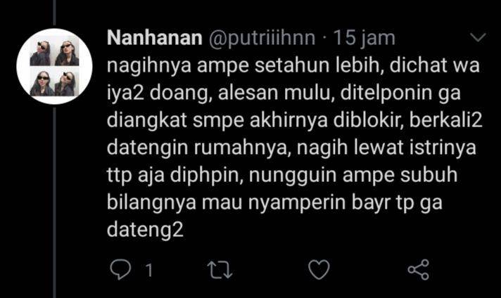 nagih utang (twitter.com/@putriiihnn)