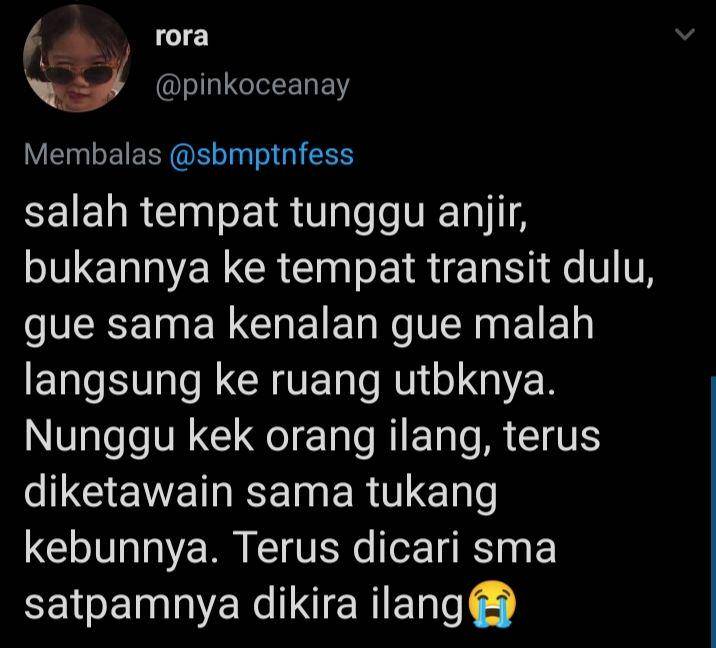 pengalaman random saat ujian (twitter.com/pinkoceanay)