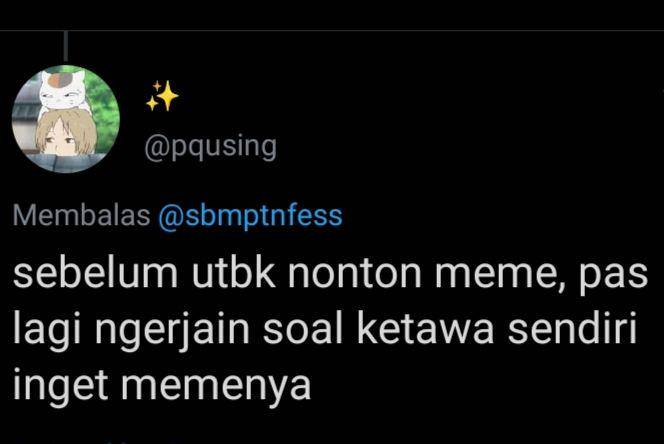 pengalaman random saat ujian (twitter.com/pqusing)
