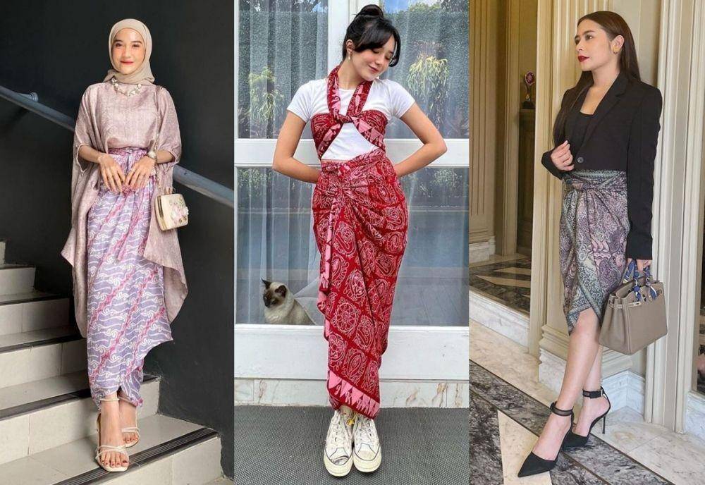 inspirasi baju kerja hingga kondangan dengan rok lilit (instagram.com/cutindahsundari | instagram.com/bebytsabina | instagram.com/prillylatuconsina96)