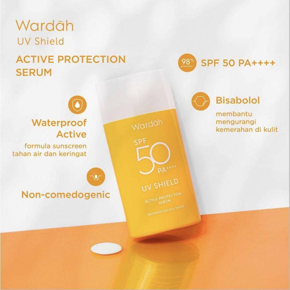 Wardah UV Shield Active Protection Serum SPF 50 (shopee.co.id/makeupbeautyofficial)