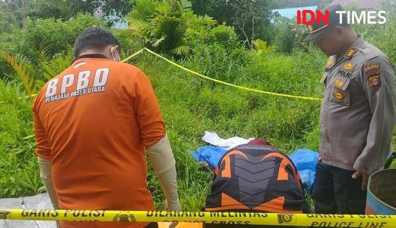 Kapolsek Penajam, AKP Purwo Asmadi dan anggota BPBD di TKP penemuan mayat (IDN Times/Ervan)