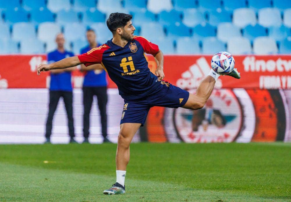 Marco Asensio berlatih bersama Spanyol. (twitter.com/marcoasensio10)