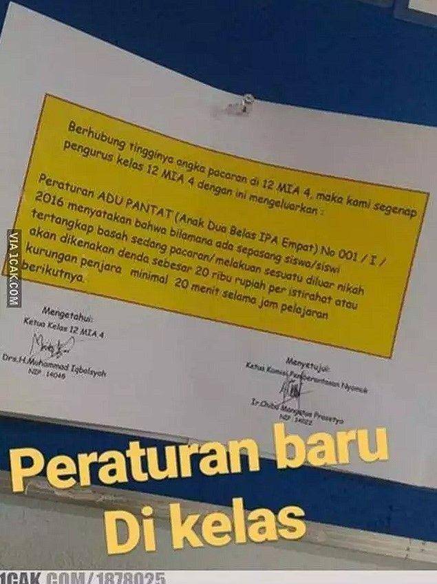 peraturan absurd di kelas (1cak.com)
