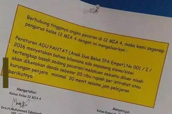 10 Potret Kocak Peraturan Kelas Ini Absurd Bikin Geleng Kepala