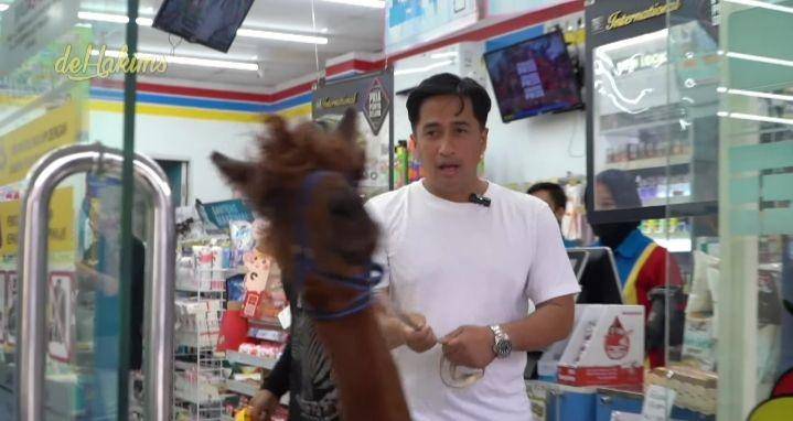 potret Irfan Hakim bawa Alpaca ke minimarket (youtube.com/deHakims)