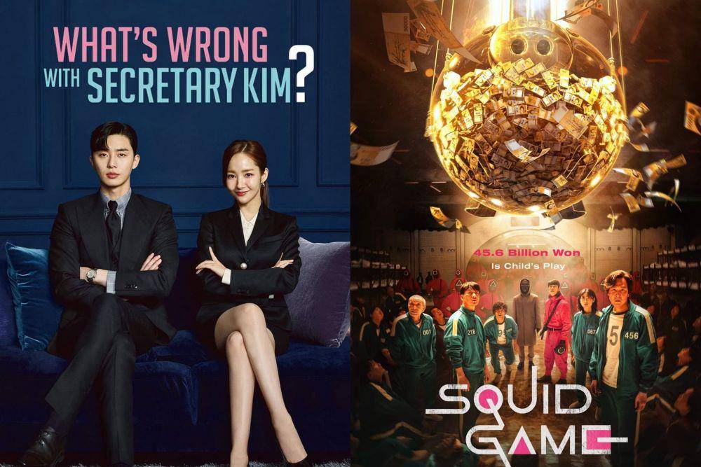 poster drama Korea What's Wrong with Secretary Kim dan Squid Game (dok. tvN/What's Wrong with Secretary Kim | dok. Netflix/Squid Game)