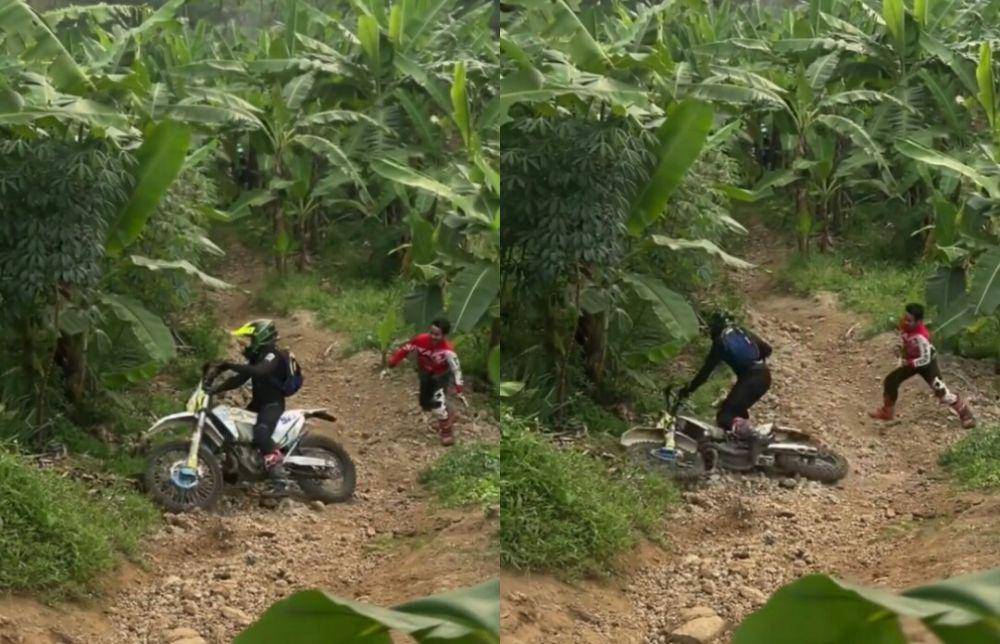 Asri Welas, Poppy Sovia, dan Prisia Nasution main motor trail bareng. (instagram.com/popsovia)