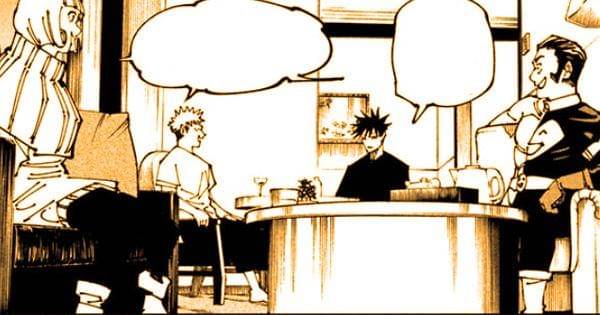 Para pemain berkumpul di hotel (Dok. Mangaplus / Jujutsu Kaisen )