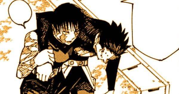 Maki memapah Noritoshi yang terluka parah  (Dok. Mangaplus / Jujutsu Kaisen )