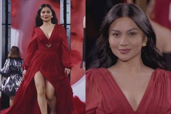 10 Potret Ariel Tatum Melenggang di Paris Fashion Week, Bergaun Merah!