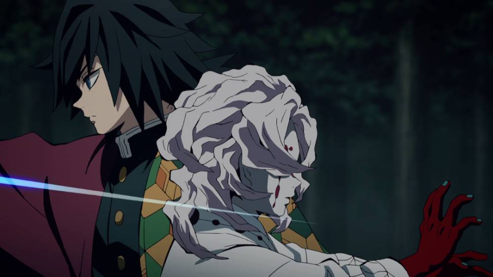 Giyu membunuh Rui (dok. Ufotable/Demon Slayer: Kimetsu no Yaiba)