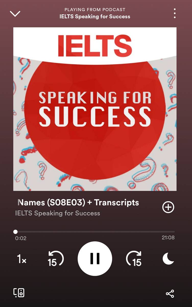 podcast IELTS Speaking for Success(spotify.com/IELTSSpeakingforSuccess)